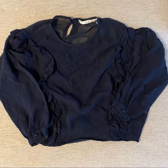 Zara Tops - Zara sheer mesh eyelet crop top‎